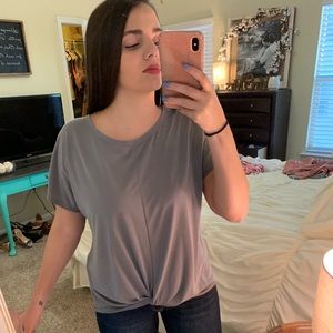 Gray twist front top